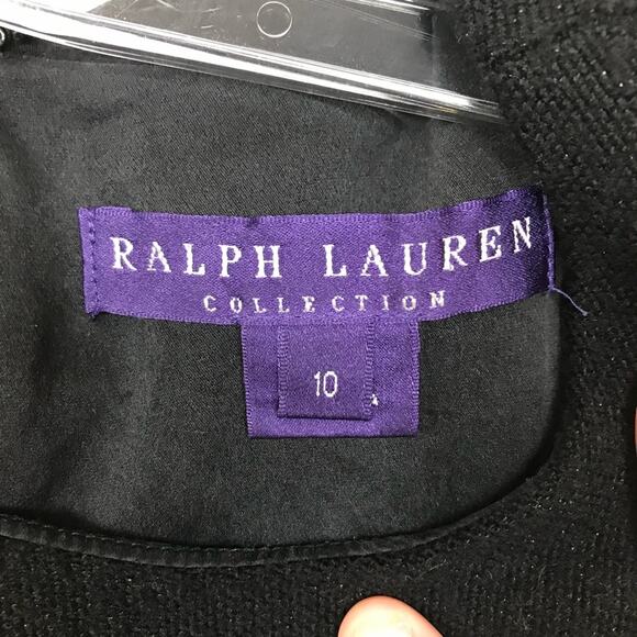 Ralph Lauren Collection Purple Label Black Wool Dress Sz 10 - Picture 4 of 8